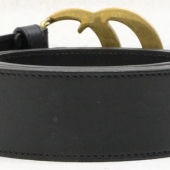 Gucci GG Marmont Black Leather Belt with Gold Buckle Size 110/44 - Picture 4 of 16